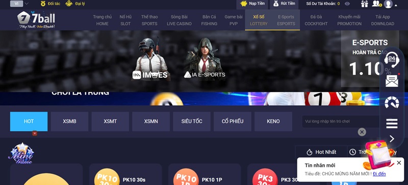 Tổng quan về ưu điểm của sảnh Esports 7Ball